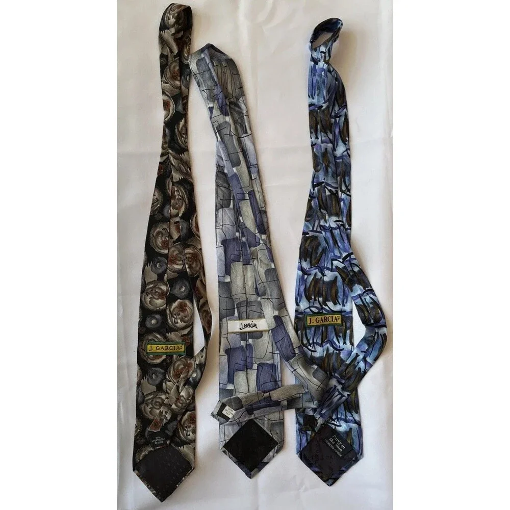 J Garcia Silk Ties Lot of 3 Abstract Patterns